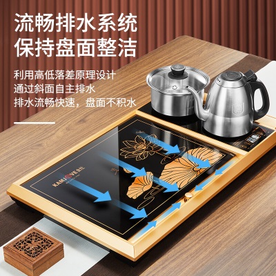 金灶（KAMJOVE）钢化玻璃茶具套装茶台茶具整套茶具茶海茶盘L-510s460g