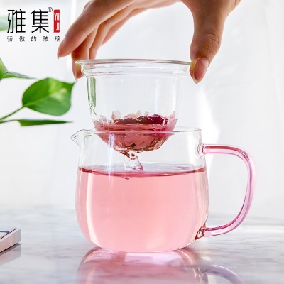 雅集颜品壶玻璃壶女士家耐热花茶壶 家居办公过滤花茶壶保温茶具套装s477