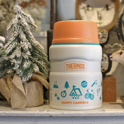 膳魔师（THERMOS）膳魔师微笑露营系列咖啡杯户外旅行便携学生卡通焖烧罐儿童保温杯s472