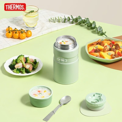 膳魔师（THERMOS） 焖烧杯大容量保温饭盒不锈钢闷粥杯焖烧罐 保温桶 TCLE-720 奶茶色s472