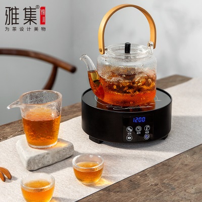 雅集茶具电陶炉煮茶器电茶炉家用办公小型煮咖啡煮茶玻璃器具套装s477