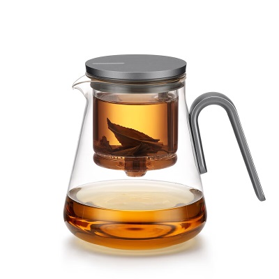 尚明玻璃内胆磁旋飘逸杯泡茶壶茶水分离过滤冲茶具套装家用办公沏茶壶s476