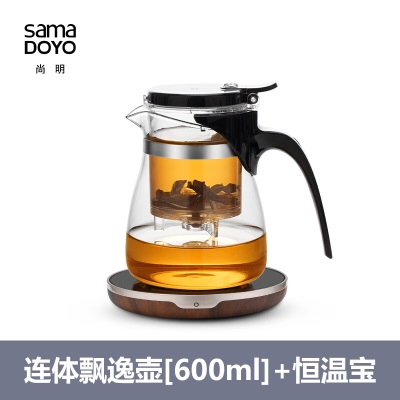 尚明耐热玻璃飘逸杯一键下水过滤泡茶壶按压式茶水分离壶功夫茶具套装s476