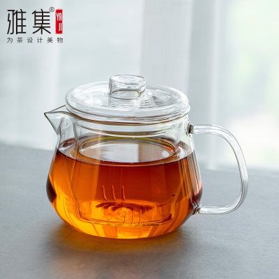 雅集茶壶家用 耐热玻璃过滤泡茶壶茶水分离简易泡茶器煮茶具套装s477