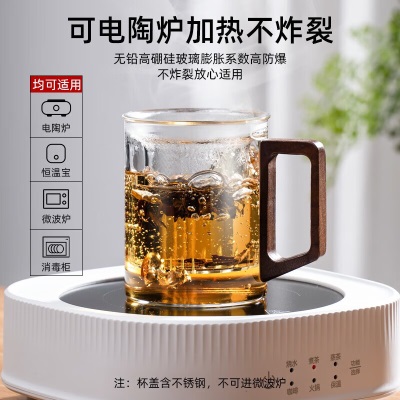 天喜（TIANXI）茶杯玻璃杯茶水分离泡茶杯高颜值水杯女生办公室轻奢中秋节礼品s471