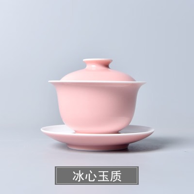 诚德轩诚德轩景德镇陶瓷茶具三才杯37号马卡龙高温颜色釉 绿意盎然s480