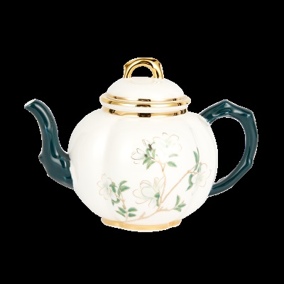 高淳陶瓷茶具套装描金骨瓷中式复古家用送茶具礼盒 春和景明6头小金枝茶具 6件s479