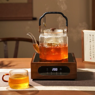 雅集茶具胡桃木电陶炉煮茶器 电茶炉烧水炉小型迷你电热茶炉1200W 胡桃木电陶炉1200Ws477