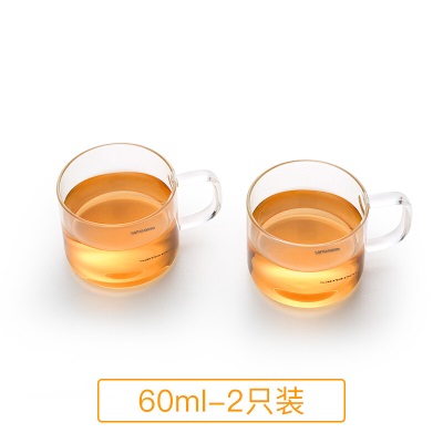 尚明高硼硅耐热玻璃小茶杯功夫茶杯白酒杯冲泡器带把品茗茶杯咖啡杯s476