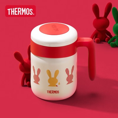 膳魔师（THERMOS）新年柏拉兔系列吸管保温杯桌面办公便携咖啡杯儿童保温杯兔年好礼s472