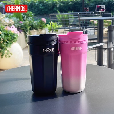 膳魔师（THERMOS）保温杯咖啡杯男女便携随行316L不锈钢简约保冷八角杯子TEME-400s472