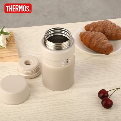 膳魔师（THERMOS） 焖烧杯大容量保温饭盒不锈钢闷粥杯焖烧罐 保温桶 TCLE-720 奶茶色s472