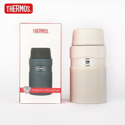 膳魔师（THERMOS） 焖烧杯大容量保温饭盒不锈钢闷粥杯焖烧罐 保温桶 TCLE-720 奶茶色s472