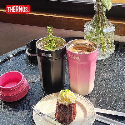 膳魔师（THERMOS）保温杯咖啡杯男女便携随行316L不锈钢简约保冷八角杯子TEME-400s472