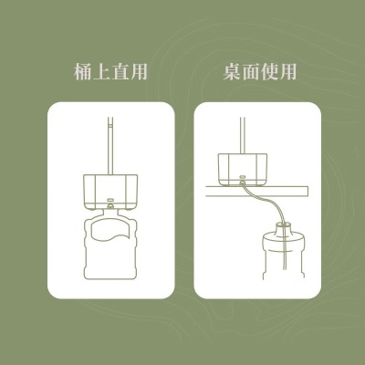 鸣盏 自动上水器桶装水抽水器无线充电电动可旋转家用桌面台面上水器s475