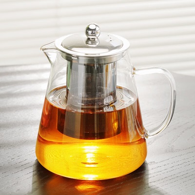 雅集茶壶玻璃泡茶壶耐高温加厚花果茶壶茶具不锈钢过滤网茶水壶大容量s477