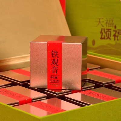 天福茗茶（TenFu’s TEA）颂福铁观音茶叶2023新茶铁观音清香型乌龙茶 茶叶礼盒202克礼盒装s481