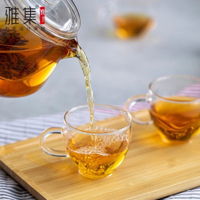 雅集茶壶家用 耐热玻璃过滤泡茶壶茶水分离简易泡茶器煮茶具套装s477