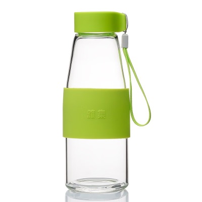 雅集耐热玻璃杯户外便携水杯子轻盈旅游喝水玻璃瓶380mls477