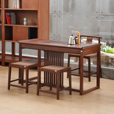 祥福工艺和合如意茶桌椅组合新中式办公茶台功夫套装一体家用泡茶几s483