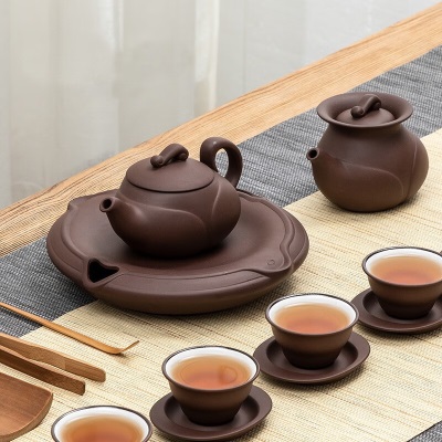 天福茗茶整套茶具如意紫砂壶组送礼茶具礼盒s482