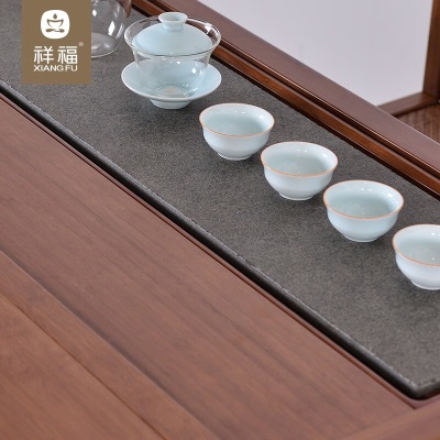 祥福工艺声名鹊起新中式茶桌椅组合办公室茶台现代简约套装家用喝茶桌 声名鹊起组合-胡桃色s483