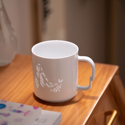 富玉景德镇玲珑陶瓷马克杯水杯咖啡杯家用高颜值个人专用办公茶杯s481