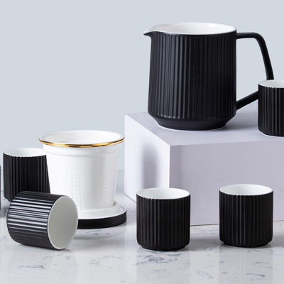 高淳陶瓷茶壶茶具套装家用客厅轻奢中式办公室能量滤茶杯全套茶杯 白色