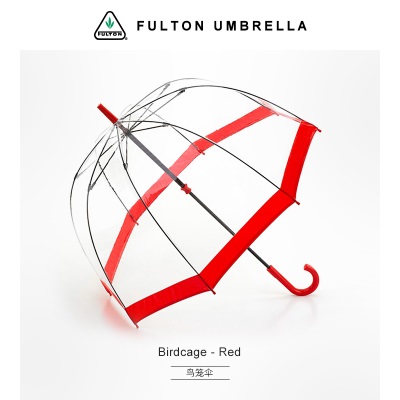 fulton英国王室富尔顿透明鸟笼伞复古长柄伞雨伞女进口品质轻便伞s500