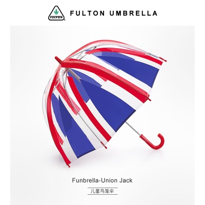 fulton英国王室富尔顿进口儿童伞透明鸟笼长柄伞晴雨伞抗风轻便伞s500