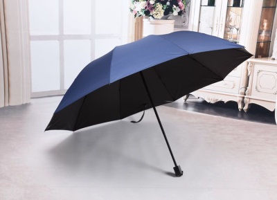 海螺晴雨伞简约纯色系防紫外线伞晴雨两用三折伞