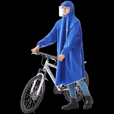 骑安自行车雨衣女骑行带袖学生单人加大加厚雨披男成人电动车防水雨衣 黄色s503