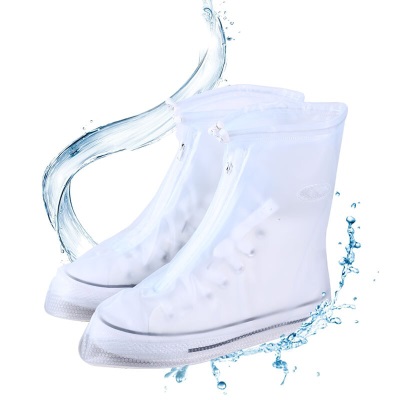 骑安防雨鞋套男女加厚耐磨防滑防水鞋套成人便携式非一次性透明平底雨鞋套 透明s503