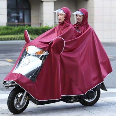 正招母子雨衣电动车男女双人电瓶摩托车雨衣骑行加大加厚防水雨披s501