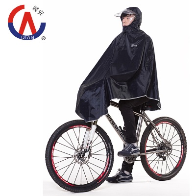 骑安自行车雨衣电动车雨披单人男女加厚加大透明大帽檐雨衣s503