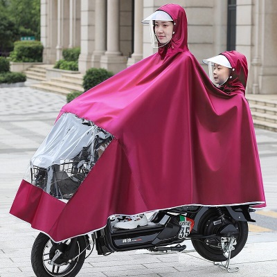 正招母子雨衣电动车男女双人电瓶摩托车雨衣骑行加大加厚防水雨披s501