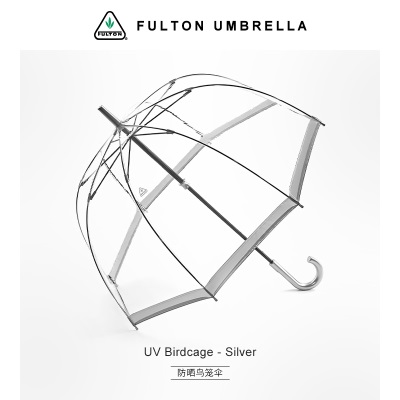 fulton英国王室富尔顿鸟笼伞透明雨伞遮阳伞防晒防紫外线女太阳伞s500