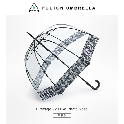 fulton英国王室进口富尔顿鸟笼伞女雨伞透明花窗复古晴雨伞高档伞s500
