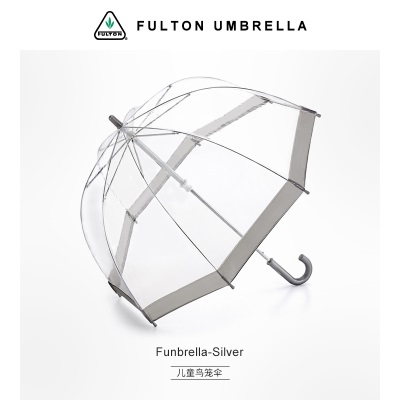 fulton英国王室富尔顿进口儿童伞透明鸟笼长柄伞晴雨伞抗风轻便伞s500