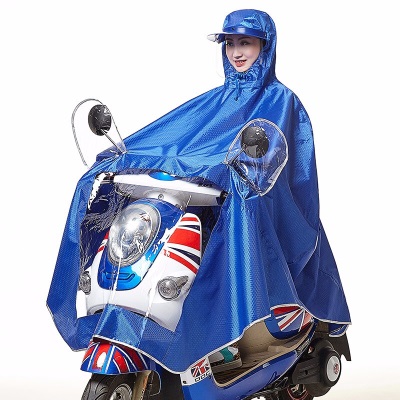 骑安雨衣电动摩托车头盔式双人男女加大加厚电瓶车长款全身防暴雨雨披s503
