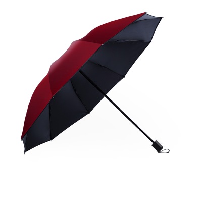 海螺雨伞加厚晴雨两用纯色太阳伞三折款广告伞批量定制