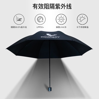 红叶（Hong Ye）男士商务雨伞超大号防风伞双人加大加固黑胶防晒晴雨两用伞遮阳伞s496