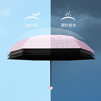 红叶（Hong Ye）太阳伞五折胶囊伞迷你便携口袋伞防晒防紫外线遮阳伞折叠晴雨伞女s496