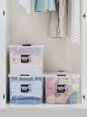 爱丽思大号透明收纳箱家用塑料衣服玩具后备箱整理储物箱子爱丽丝s512