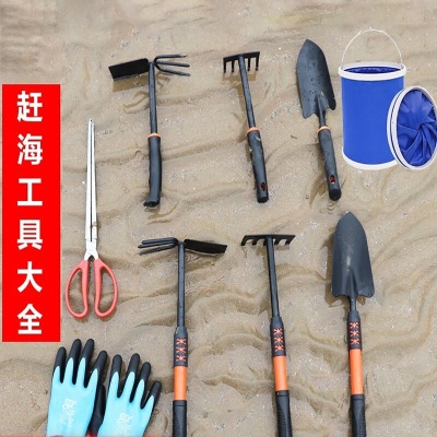 德沃多肥料赶海工具套装3件套中号挖沙滩玩具折叠水桶园艺养花种菜家用种植s509s509