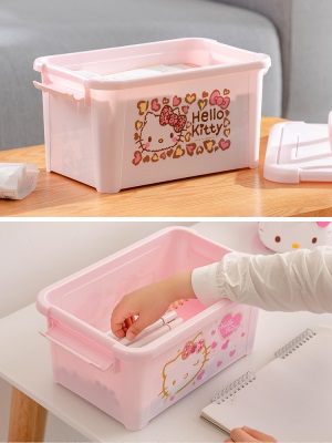 爱丽思儿童塑料手提箱婴儿奶瓶小物收纳箱储物整理箱子有盖收纳盒s512