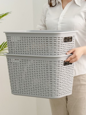 爱丽思IRIS多功能厨房卫生间塑料镂空藤编纹带盖储物整理盒收纳箱s512