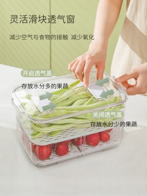 爱丽思冰箱收纳盒抽屉式厨房食品果蔬鸡蛋速食保鲜冷藏冷冻储存盒s512