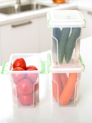 爱丽思冰箱内密封食品保鲜盒冷藏收纳盒子长方形水果盒蔬菜收纳箱s512