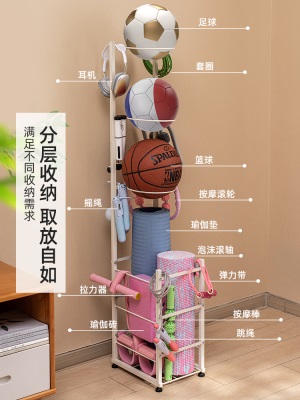 爱丽思客厅家用可移动落地置物架篮球收纳架运动器材整理架爱丽丝s512